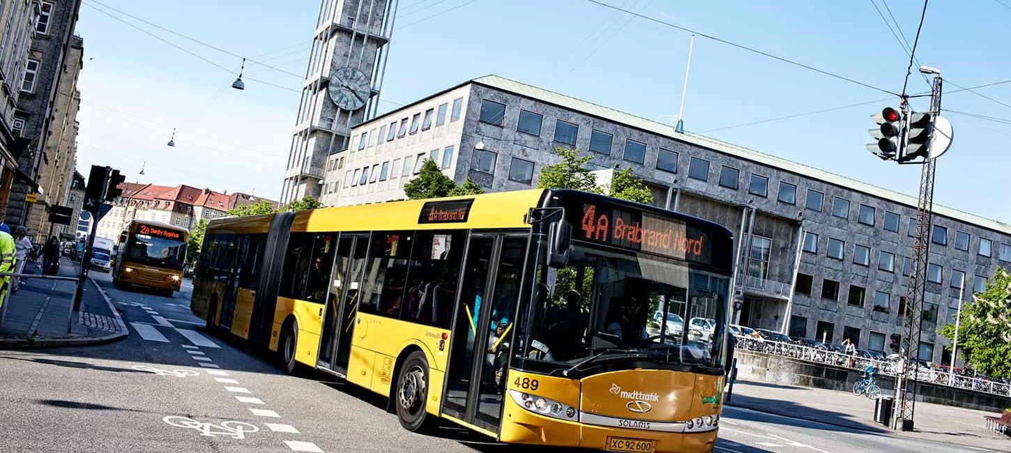 Bus i Aarhus ved Rådhuset