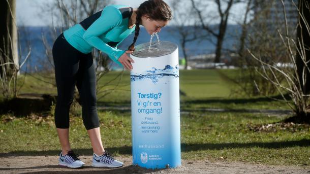 Wasserstation mit sauberem Wasser in Aarhus