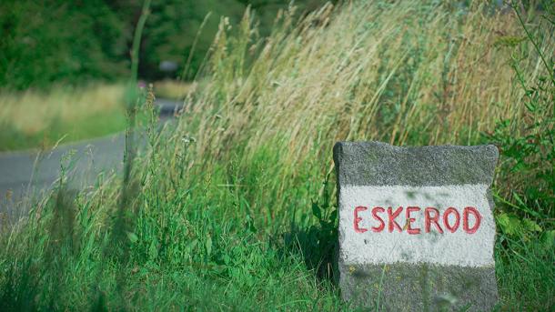 Eskerod byskilt på Djursland