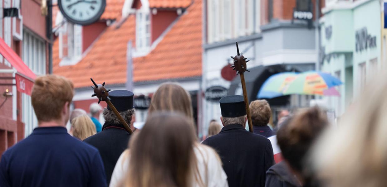 Vægtergang i Ebeltoft på Djursland