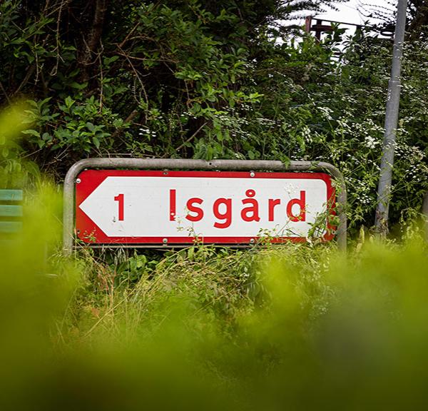 Isgård skilt på Djursland