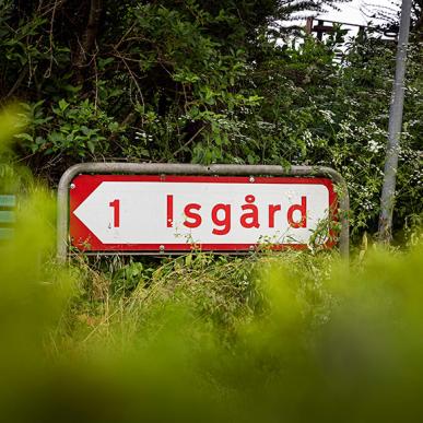 Isgård skilt på Djursland