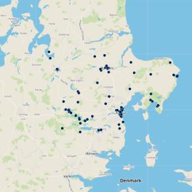 Kort over restauranter i Aarhusregionen