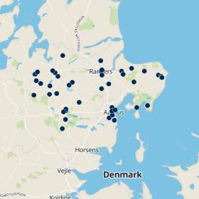 Kort over museer i Aarhusregionen