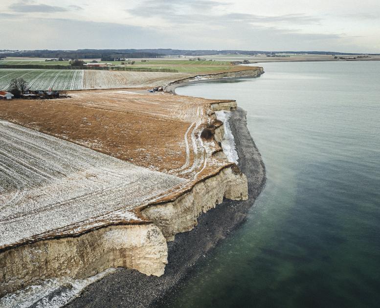 Vinter ved Sangstrup strand på Djursland