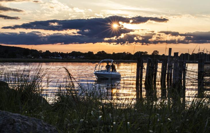 Solnedgang på Randers Fjord ved Voer
